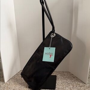 HOBO Classic Black Leather wristlet  Bag